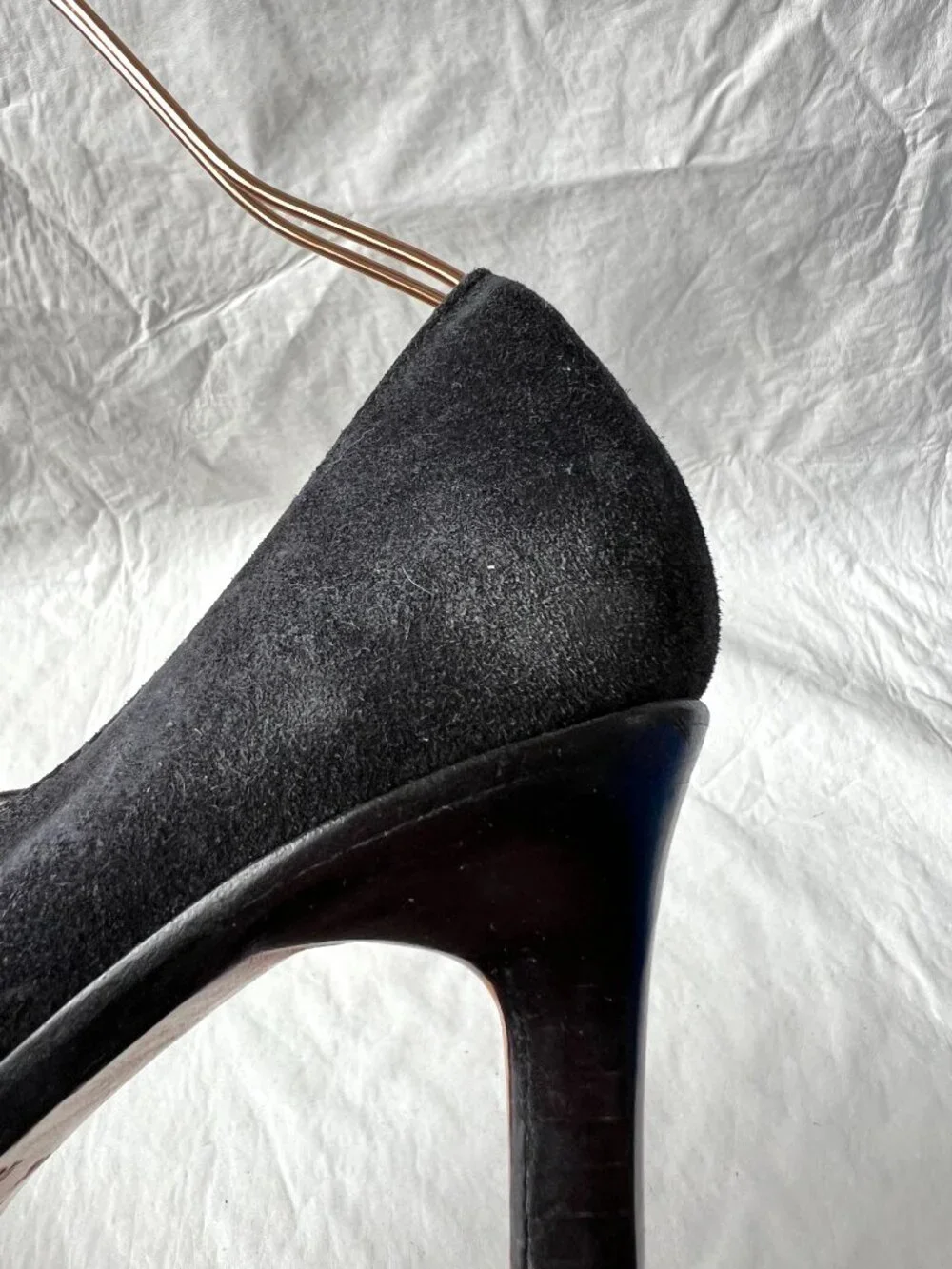 Diana Broussard high heels mary jane black suede leather pointed toe 9.5 pump - Picture 13 of 15